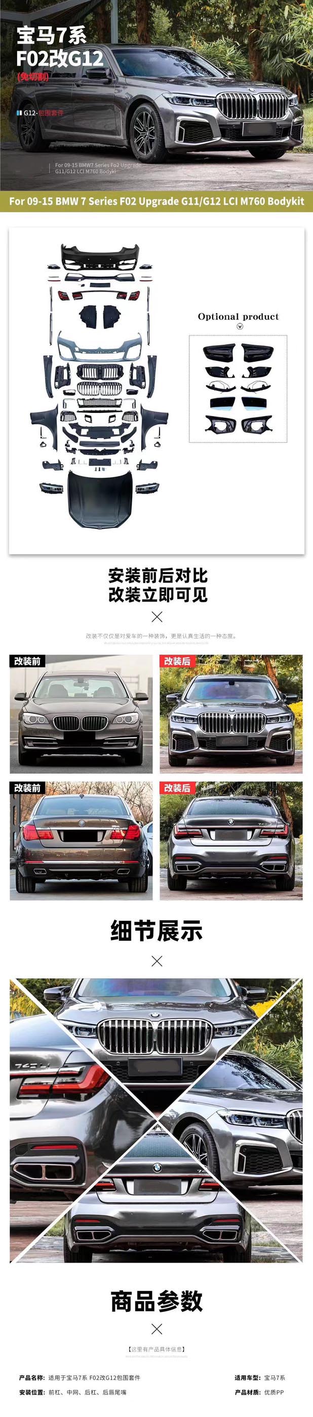 BMW 7 series hood fender opgradering